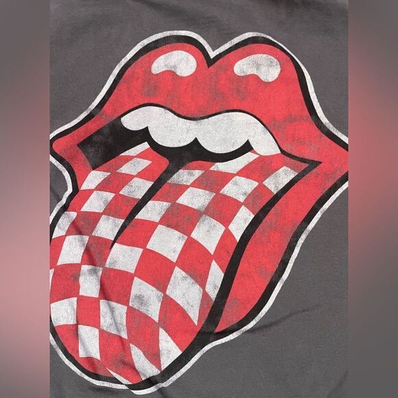 The Rolling Stones Quarter Zip Lightweight Sweatshirt Women Small Gray Music - Picture 2 of 6